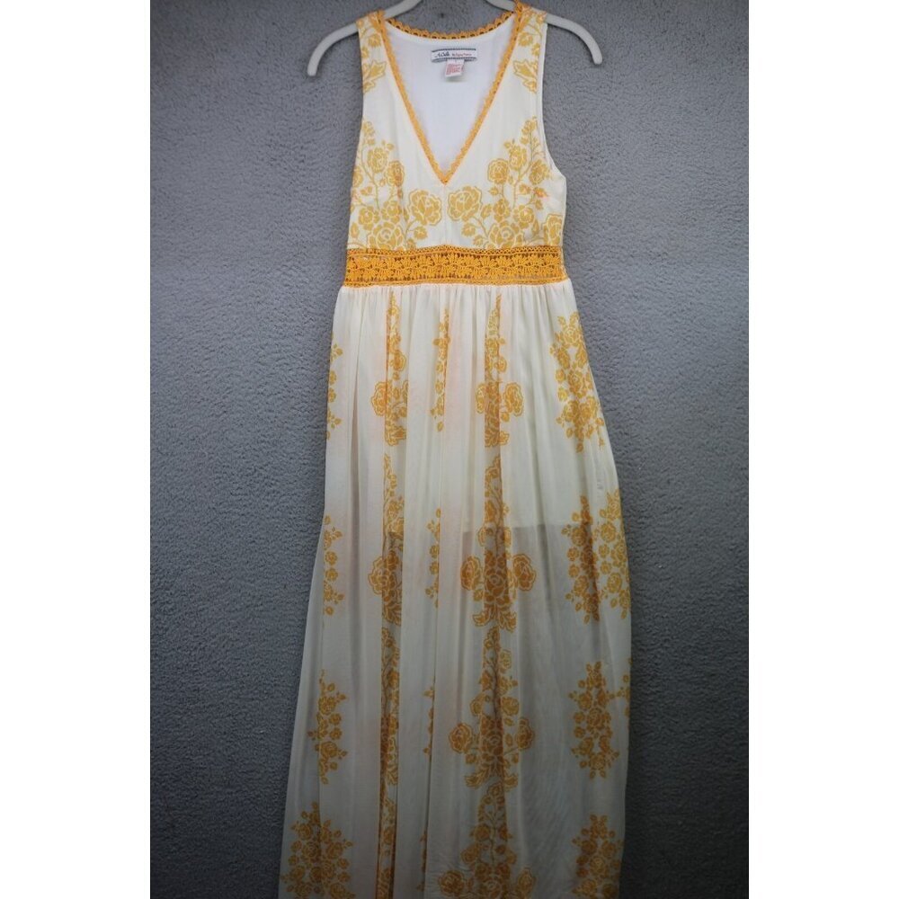 A. Calin by Flying Tomato Empire Waist Maxi Dress-Small-Crochet-Silky-Beachy
